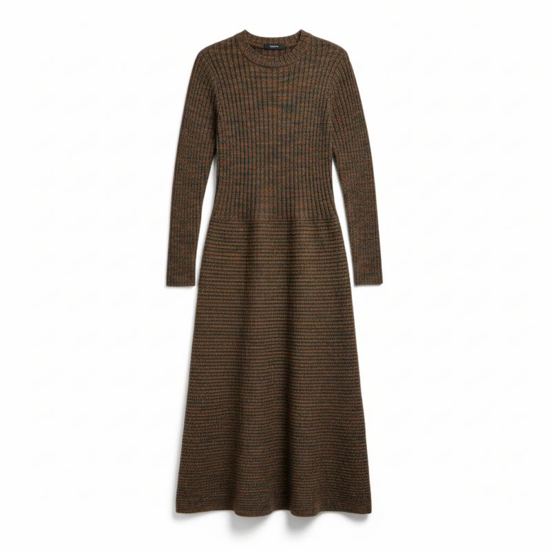 CUEVA Elegantes Midi Strickkleid Damen