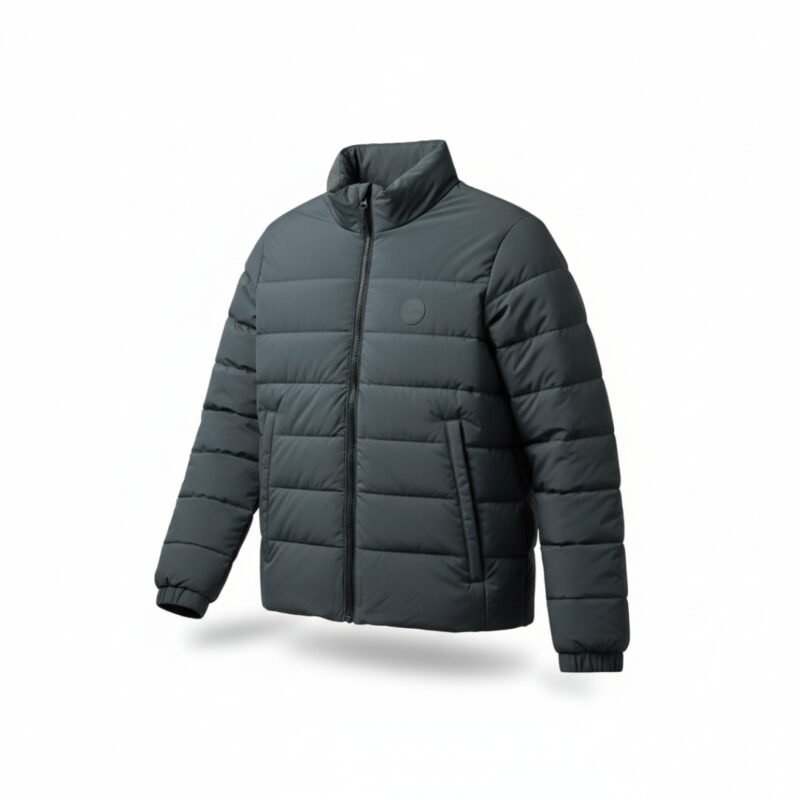 Dunkelgraugrune Steppjacke Herren – Stilvolle Leichte Ubergangsjacke mit Stehkragen fur HerbstWinter Komfort 3