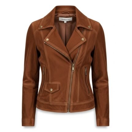 Modella Berlin Wildlederjacke 'Natalia' für Damen in Cognac-Braun